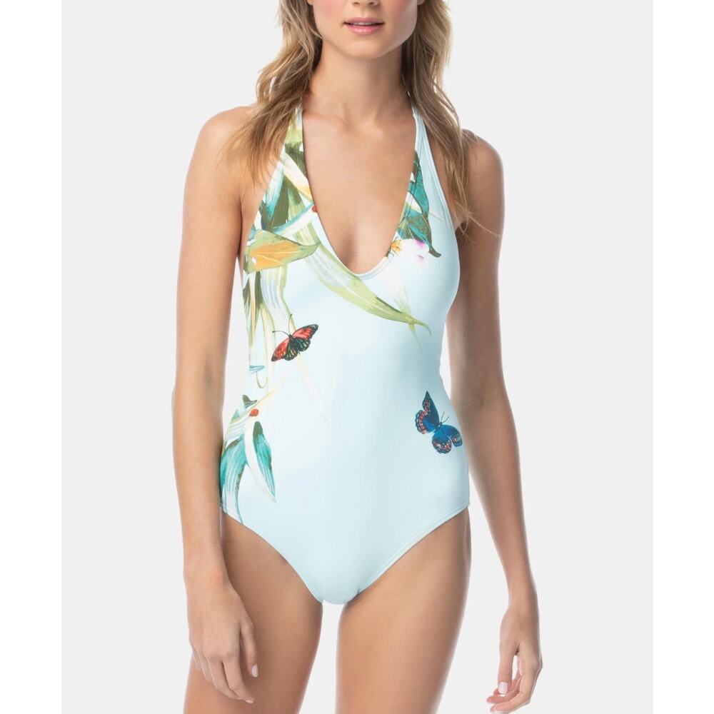 Vince Camuto Garden Paradise Mist One Piece Swim Suit 4 NWT